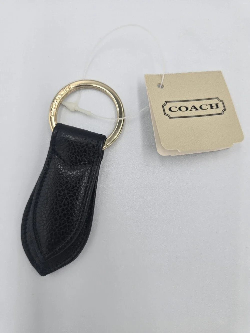 Vintage COACH 4481 Madison Key Fob Black Pebbled Leather Made In Italy NWT RARE